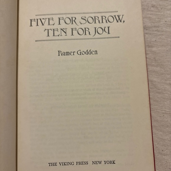 Five for Sorrow, Ten for Joy by Rumer Godden (1979 HC wo DJ) - Picture 5 of 9